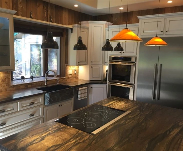 Pellini Quartzite Sandalus Leathered Quartzite kitchen countertops